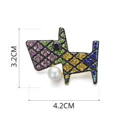 Broche de cachorro de cristal colorido