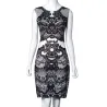 Elegante vintage floral impressão midi vestido