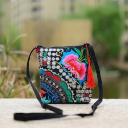 Saco de crossbody bordado de mini ombro étnico