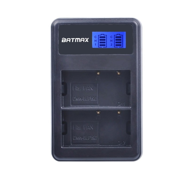 Carregador de bateria USB LCD duplo para DMW-BLF19 BLF19E BLF19GK BLF19PP DMC-GH3 GH3A GH3AGK
