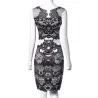 Elegante vintage floral impressão midi vestido
