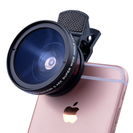 iPhone 6 Plus 5S 4S Samsung S6 S5 Nota 4 HD super largo ângulo super macro câmera lente kit