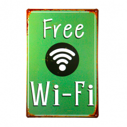 Poster de sinal de metal vintage Wifi grátis