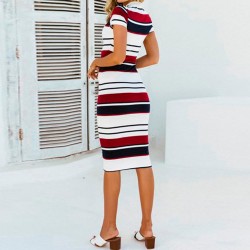 Striped slim pencil dress midiDresses