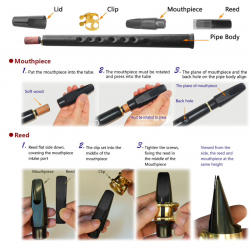 Mini Mini Bb saxofone ABS com bocal alto