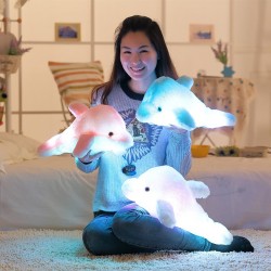 Brinquedo luminoso LED plush golfinho boneca 45 cm