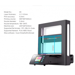 JGAURORA A5 DIY 3D kit de impressora retomar impressão e alarme de fuga de filamento