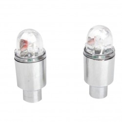 Car bicycle LED neon blue strobe tire valve caps 2 pcsWheel parts
