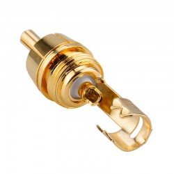 Placa de ouro RCA adaptador de plugue macho vídeo & conector de fio de áudio 2 pcs