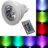 E14 - E27 RGB LED 3W lâmpada mutável de cor com controle remoto