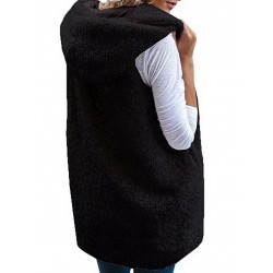 Fur vest - hooded body warmer - jacketJackets