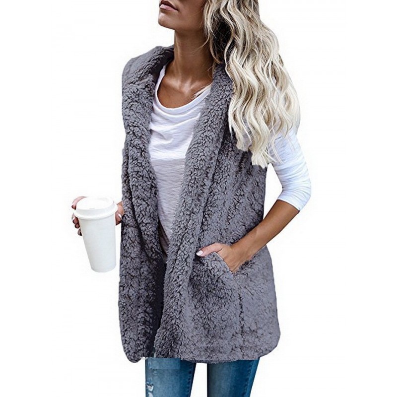 Fur vest - hooded body warmer - jacketJackets Fur vest - hooded body warmer - jacketJackets