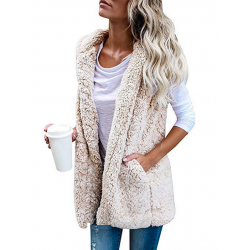 Fur vest - hooded body warmer - jacketJackets