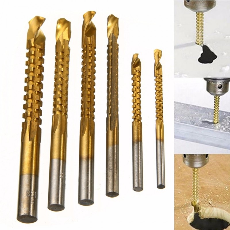 HSS 3 - 8mm titânio revestido brocas 6 pcs