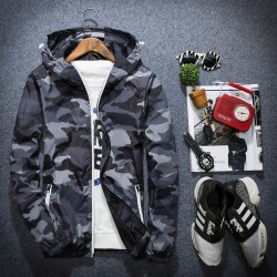 Camouflage hooded jacket windbreaker unisexJackets