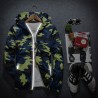 Camuflagem com capuz casaco quebra-vento unisex