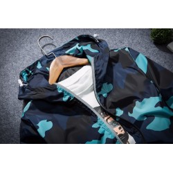 Camuflagem com capuz casaco quebra-vento unisex
