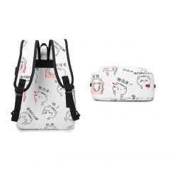 USB carregando escola mochila lona 3 pcs conjunto