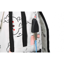 USB carregando escola mochila lona 3 pcs conjunto