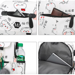 USB carregando escola mochila lona 3 pcs conjunto