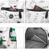 USB carregando escola mochila lona 3 pcs conjunto