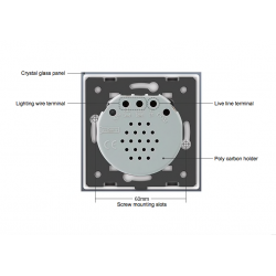 220 - painel de interruptor de vidro de cristal de parede 250V