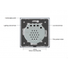 220 - painel de interruptor de vidro de cristal de parede 250V