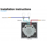 220 - painel de interruptor de vidro de cristal de parede 250V