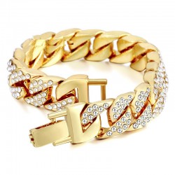 Pulseira de ouro / prata com zirconias unisex