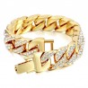 Pulseira de ouro / prata com zirconias unisex