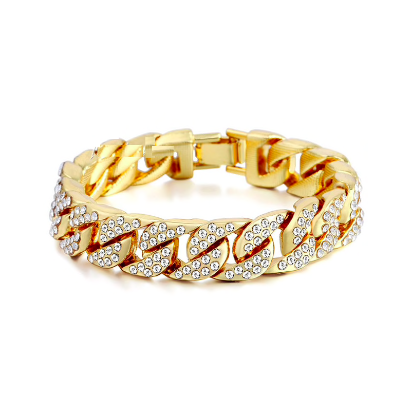 Pulseira de ouro / prata com zirconias unisex