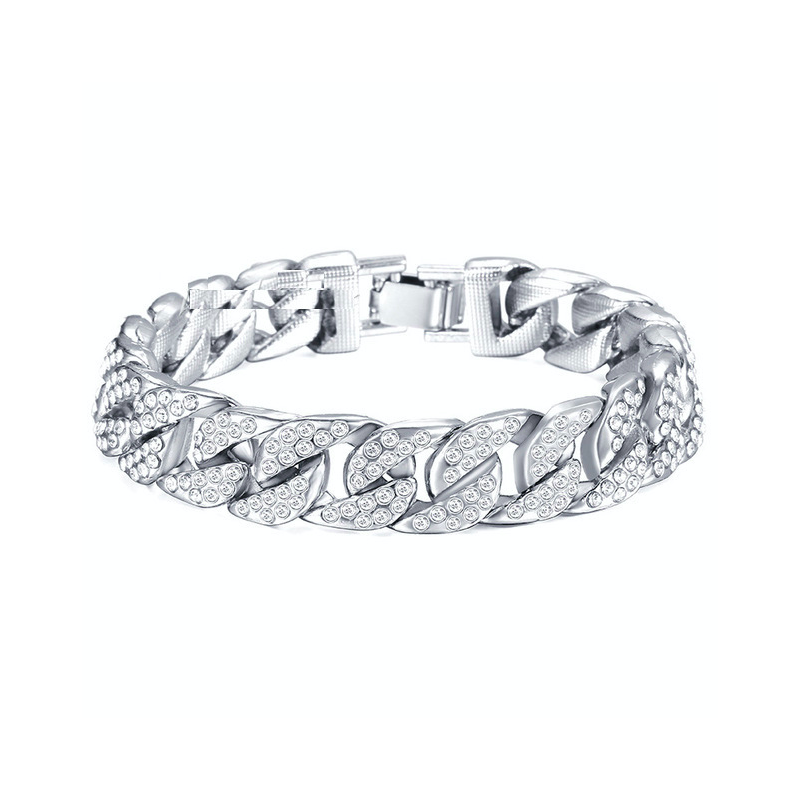 Pulseira de ouro / prata com zirconias unisex