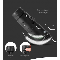 40 x 60 BAK4 HD mini telescópio monocular com bússola