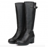 Botas de inverno de couro genuíno de lã natural