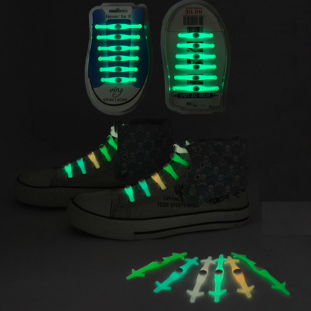 Silicone luz para cima LED sapato luminoso 12 pcs conjunto