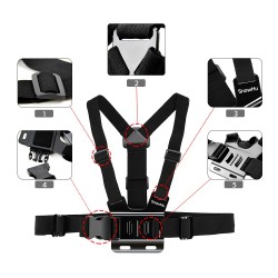 GoPro Hero & Xiaomi Yi GP27 ajustável cinto de cinta de peito tripé chicote