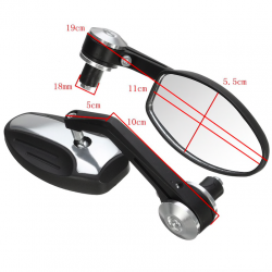 Universal 7/8" motocicleta alumínio espelho retrovisor 2 pcs