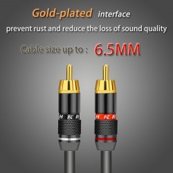 Placa de ouro RCA adaptador de plugue macho vídeo & conector de fio de áudio 2 pcs