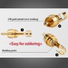 Gold plated RCA male plug adapter video & audio wire connector 2 pcsPlugs