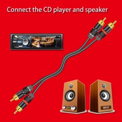 Placa de ouro RCA adaptador de plugue macho vídeo & conector de fio de áudio 2 pcs