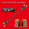 Placa de ouro RCA adaptador de plugue macho vídeo & conector de fio de áudio 2 pcs