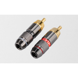 Placa de ouro RCA adaptador de plugue macho vídeo & conector de fio de áudio 2 pcs