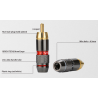 Placa de ouro RCA adaptador de plugue macho vídeo & conector de fio de áudio 2 pcs