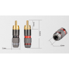 Placa de ouro RCA adaptador de plugue macho vídeo & conector de fio de áudio 2 pcs