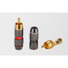 Placa de ouro RCA adaptador de plugue macho vídeo & conector de fio de áudio 2 pcs