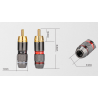 Placa de ouro RCA adaptador de plugue macho vídeo & conector de fio de áudio 2 pcs