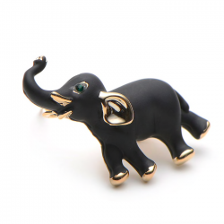 Elefante preto - broche