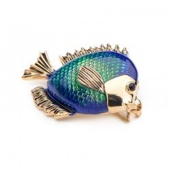 Broche de mulher de peixe azul