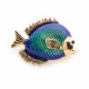 Broche de mulher de peixe azul