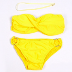 Metal ring push up bikini setBeachwear